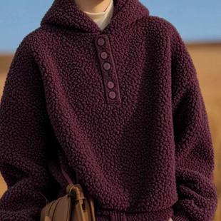 宽松拉链连帽开衫 胖mm大码 外套 卫衣女秋冬季 300斤双面摇粒绒开衫