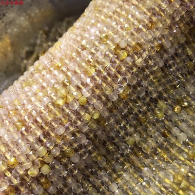 天然金发晶散珠半成品手链项链