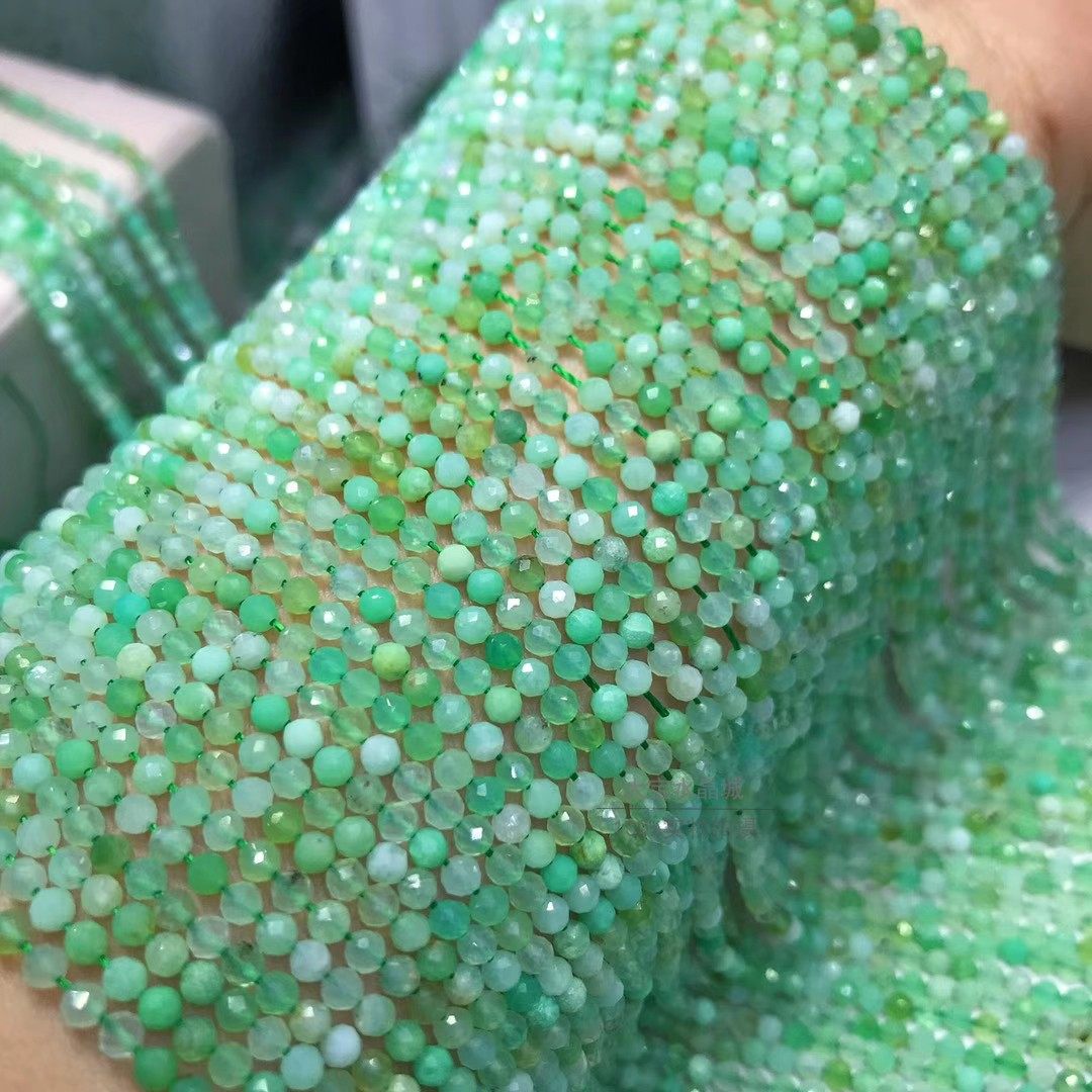 天然水晶 2mm 3mm 天然澳洲玉切面刻面散珠 硬抛切角足球面半成品