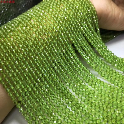 天然水晶橄榄石足球面半成品散珠