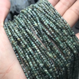 2.5MM天然水晶 绿蓝晶石方糖散珠半成品手链项链配件配珠方块
