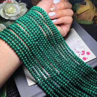 天然水晶孔雀石圆珠半成品散珠女人石手链隔珠项链配珠腰链DIY