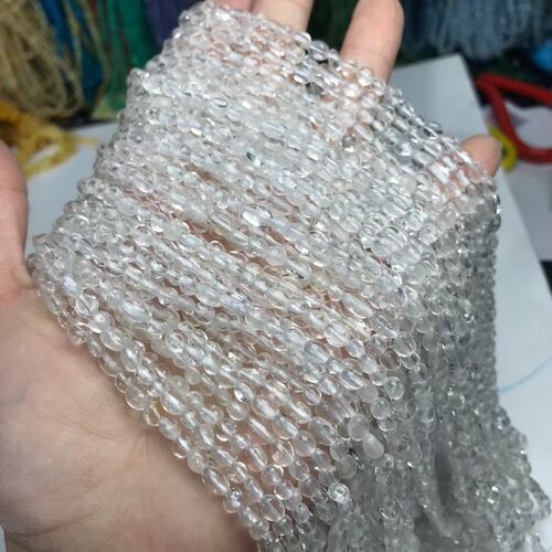 5*7MM天然水晶 白水晶随型散珠半成品手链项链配件配珠饰品