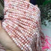 6MM天然水晶 粉澳宝切面盘珠散珠半成品手链项链配件配珠饰品