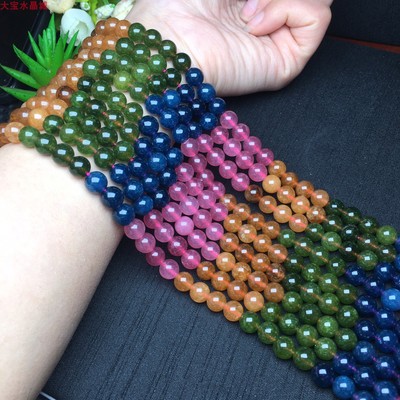 diy碧玺玉髓半成品项链散珠