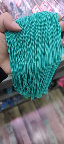 2MM 3MM纯色绿松石圆珠散珠长款 磷镁松半成品手链项链配件小米珠