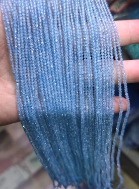 2MM 天然水晶 托帕石刻面散珠半成品手链项链配珠配件饰品