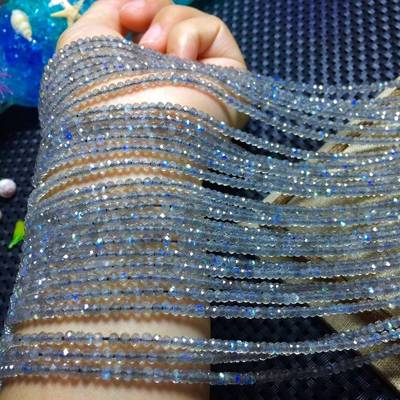 刻面半成品拉长石水晶闪亮散珠