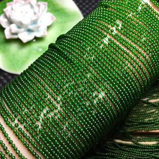 绿金砂散珠 天然水晶 2MM 3MM 绿砂石半成品 手链项链珠 隔珠配珠