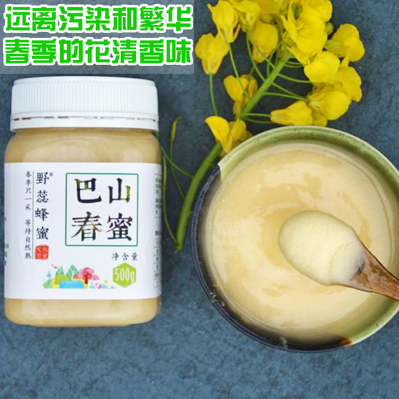 野蕊巴山春蜜500g瓶装纯正天然土蜂蜜油菜花雪蜜四川特产