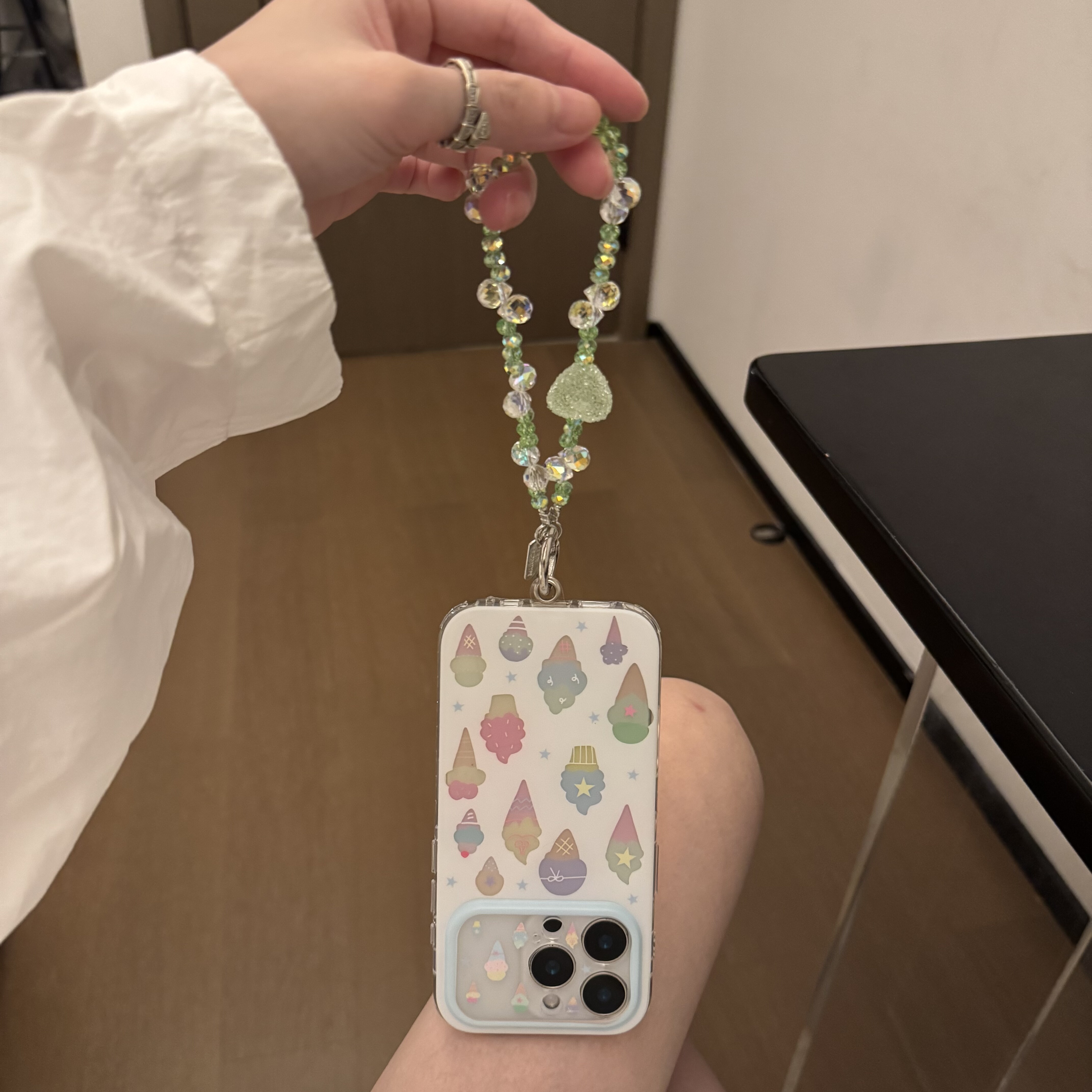 韩系ins原创夏季彩色插画冰淇淋水晶糖果手提适用苹果14Promax手机壳16女16pro苹果17promax韩15苹果17