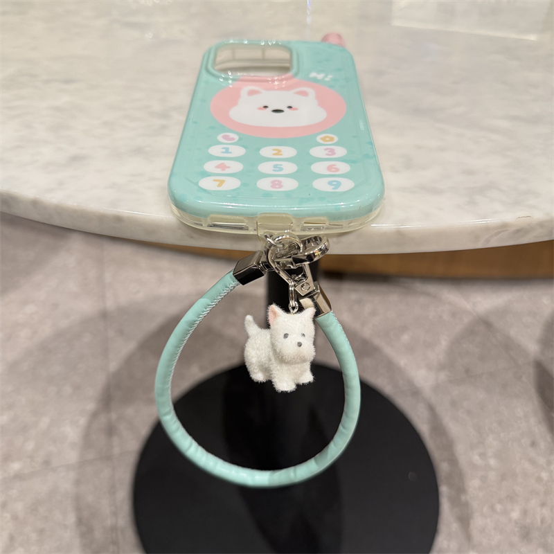 ins可爱大哥大bb机西高地小狗链条适用苹果14Promax手机壳16女13pro苹果15promax韩15