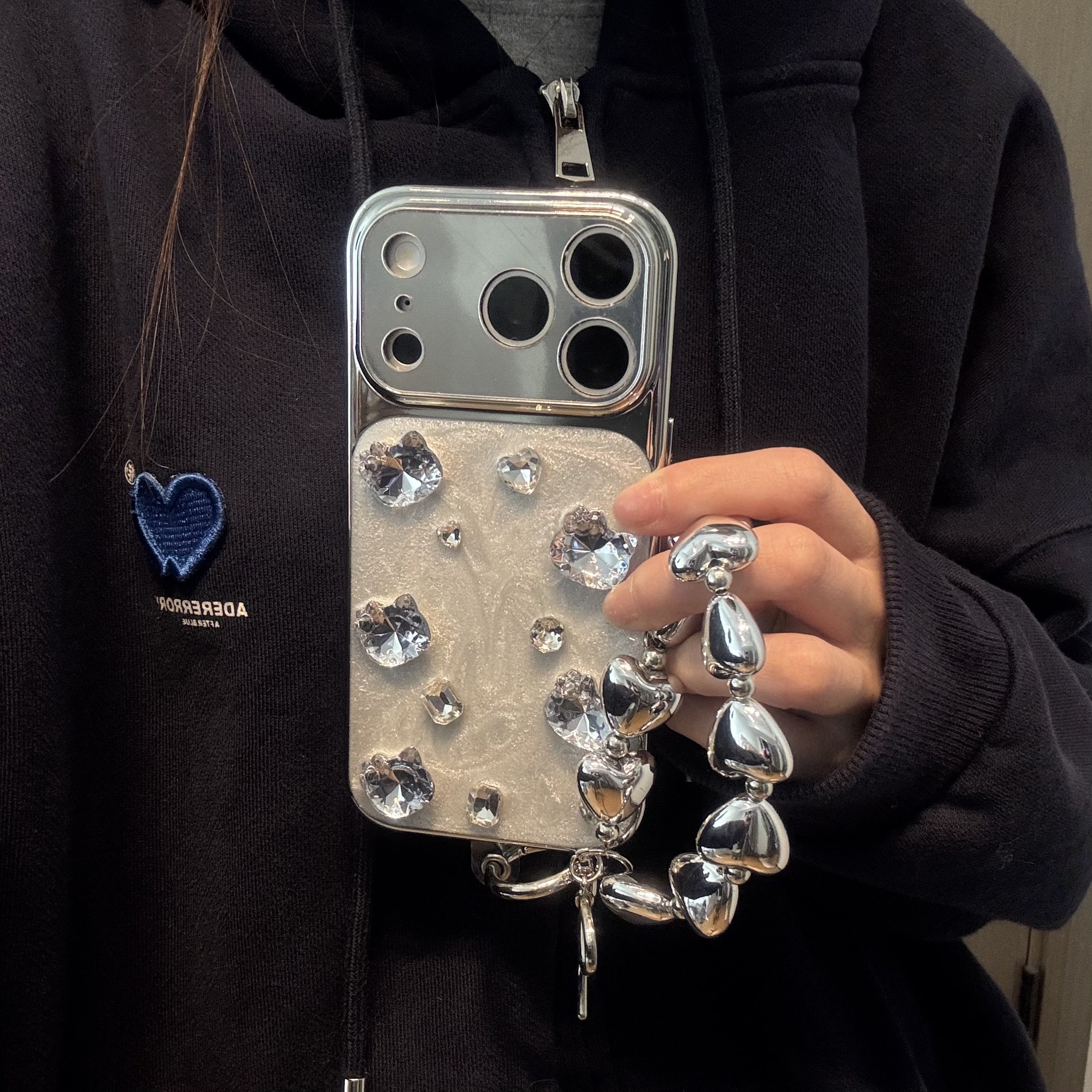 水钻猫咪爱心电镀链条适用苹果14Promax手机壳16女16pro苹果17promax韩15苹果17,3C数码配件,手机保护套/壳,淘宝优惠券,粉丝福利购,淘宝优惠卷