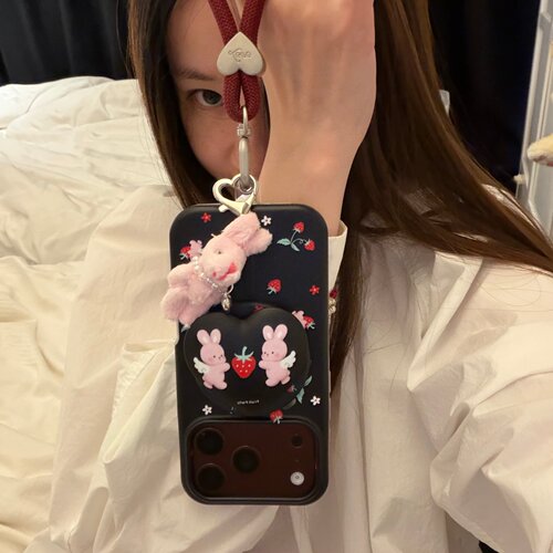 兔子磁吸支架链条适用18romax手机壳16女16pro 17promax韩15女17Pro小众15Pro