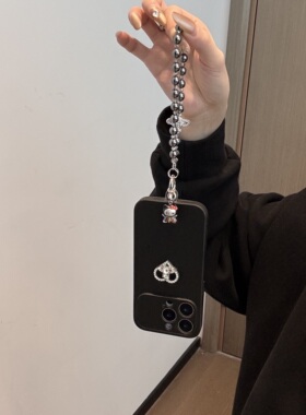 ins简约闪钻土星链条猫咪适用苹果14Promax手机壳17女16pro苹果17promax韩15\13