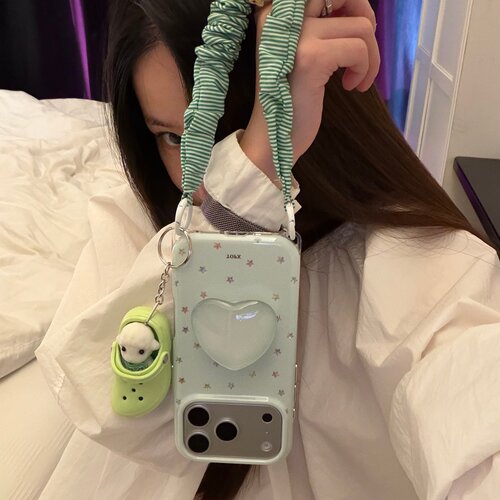 可爱小羊链条支架适用18romax手机壳16女16pro 17promax韩iphoneduo女17Pro
