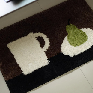 中古风氛围感植绒地毯ins书房卧室床边毯卧室卫生间厕所防滑门垫