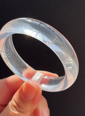新品上架 天然奶白晶手镯女款冰种白月光手镯送女友礼物 50.8mm