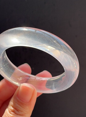 新品上架 天然奶白晶手镯女款冰种白月光手镯送女友礼物 50.7mm