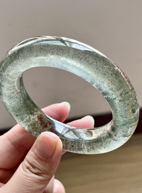 新品上架 天然绿幽灵满圈满绿手镯 室内自然光拍摄 58.8mm