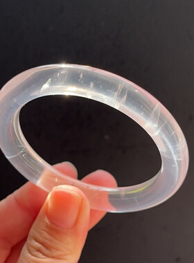 新品上架 天然奶白晶手镯女款冰种白月光手镯送女友礼物 54.2mm
