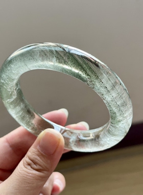 新品上架 天然绿幽灵手镯 室内自然光拍摄 胖圆 58.8mm