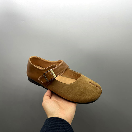 外贸撤柜处理2025春季新款真皮磨砂牛皮软底玛丽珍勃肯鞋女士单鞋