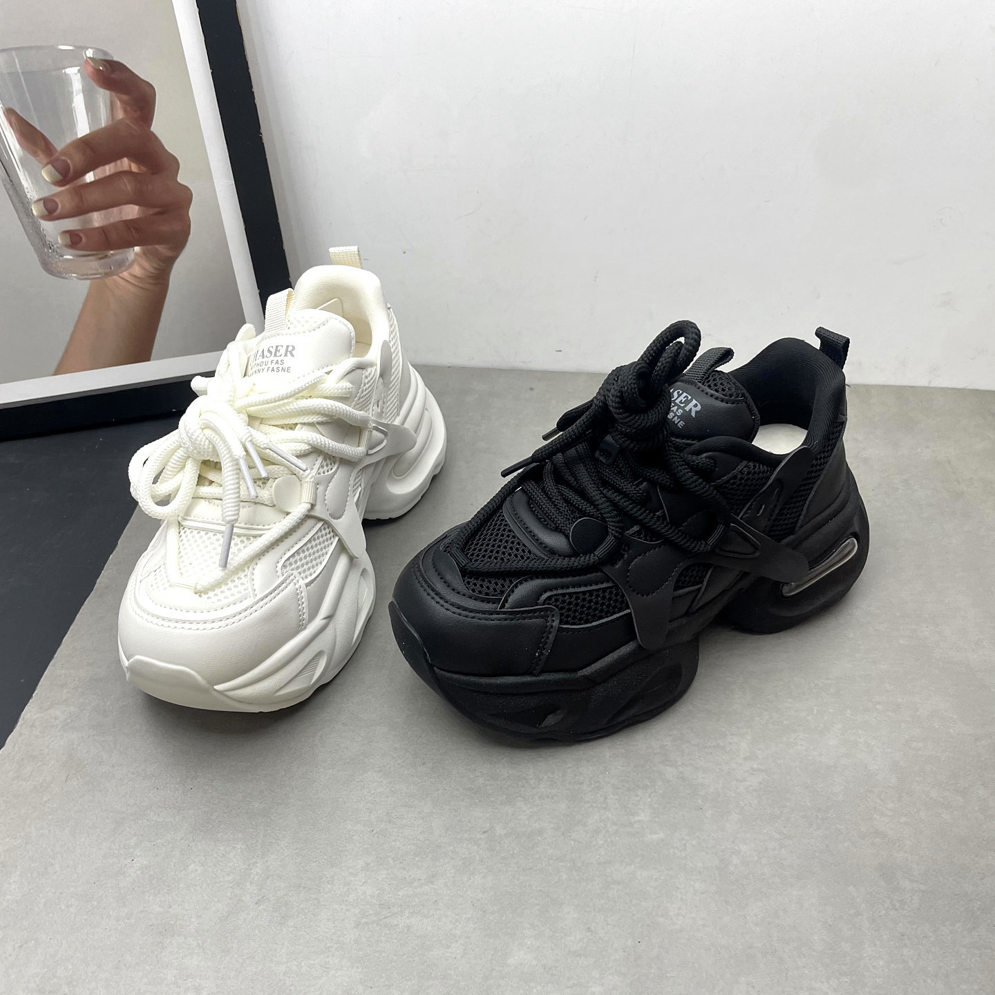 2026春季新款老爹鞋圆头深口系带增高厚底运动百搭女士单鞋跑步鞋,女鞋,深口单鞋,淘宝优惠券,粉丝福利购,淘宝优惠卷