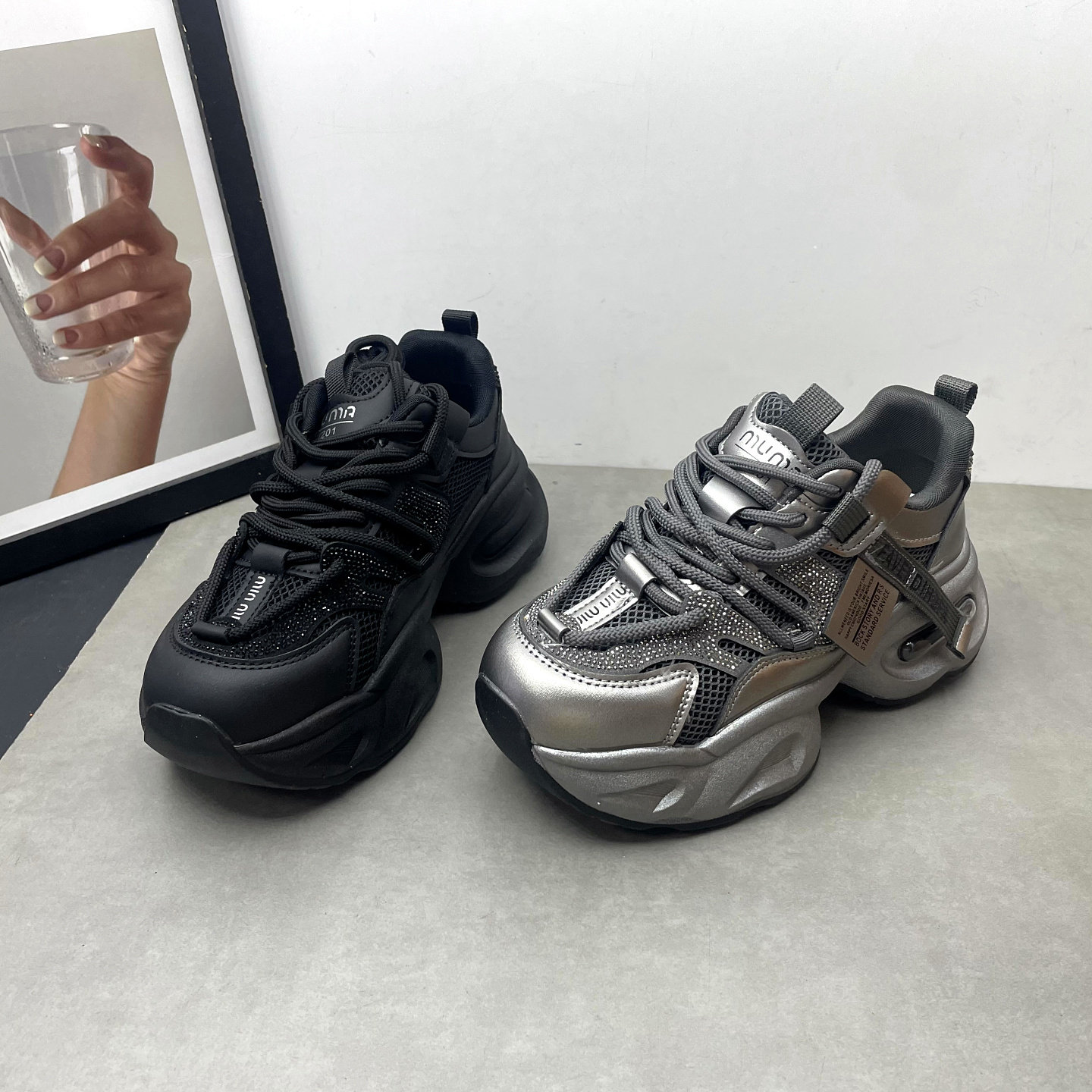 工厂处理女鞋2026春季新款老爹鞋深口系带松糕厚底运动休闲女单鞋,女鞋,深口单鞋,淘宝优惠券,粉丝福利购,淘宝优惠卷