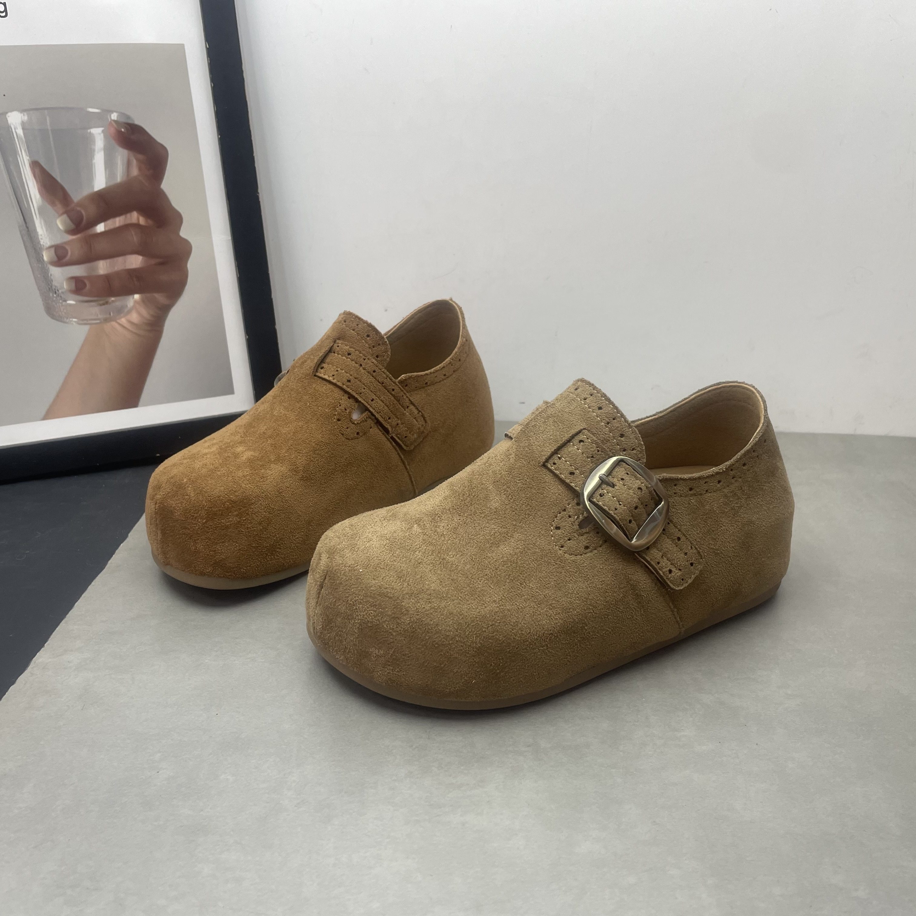 2026春季新款复古风搭扣圆头深口单鞋休闲平底百搭舒适女鞋勃肯鞋,女鞋,深口单鞋,淘宝优惠券,粉丝福利购,淘宝优惠卷