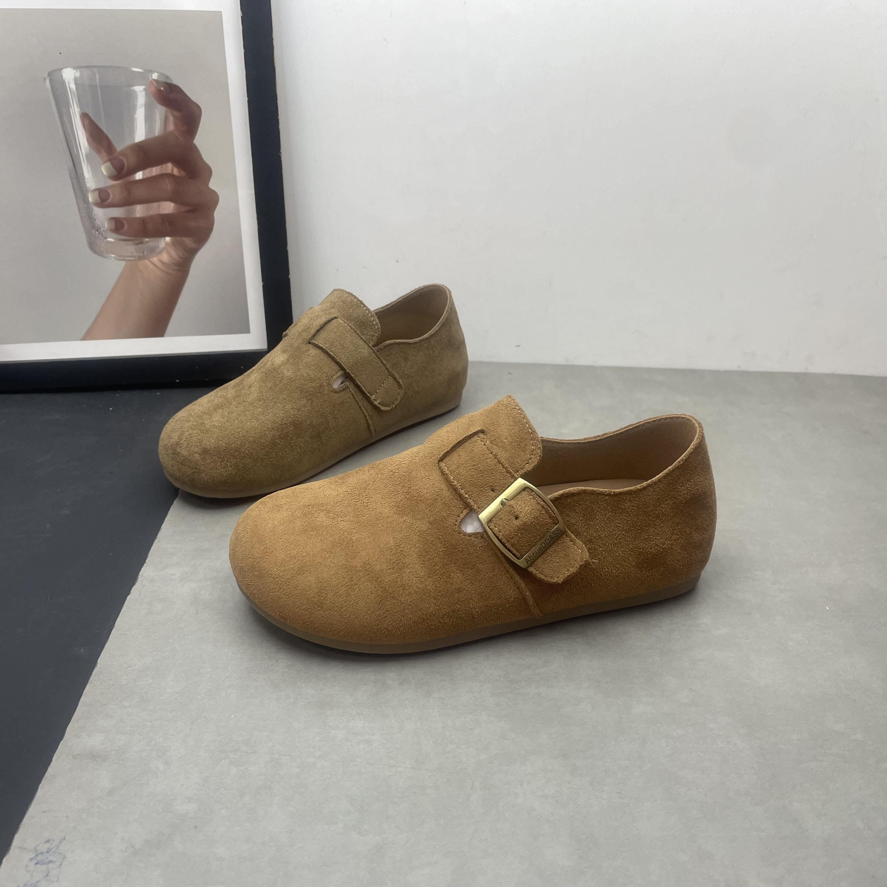 2026春季新款女鞋圆头深口一脚蹬平底防滑软底舒适勃肯鞋豆豆鞋,女鞋,深口单鞋,淘宝优惠券,粉丝福利购,淘宝优惠卷