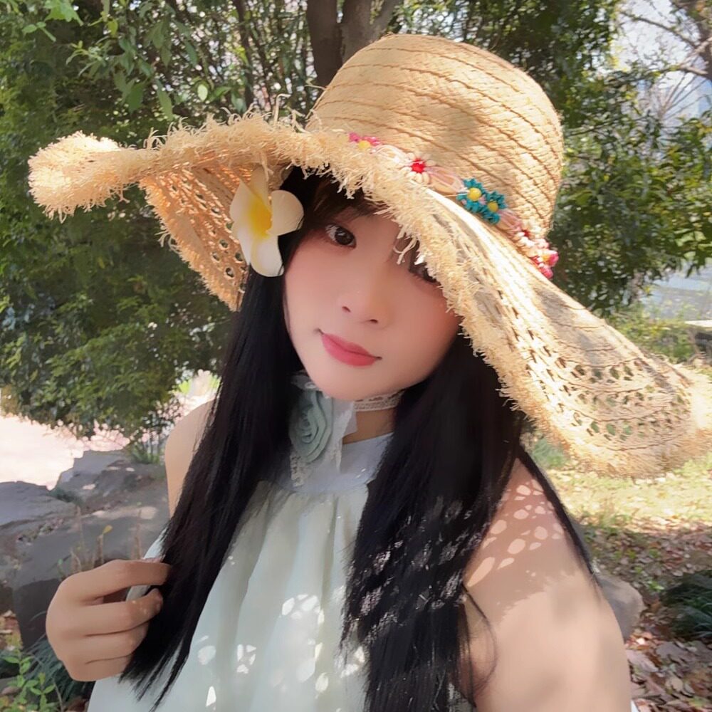 夏天大檐镂空拉菲草帽防紫外线