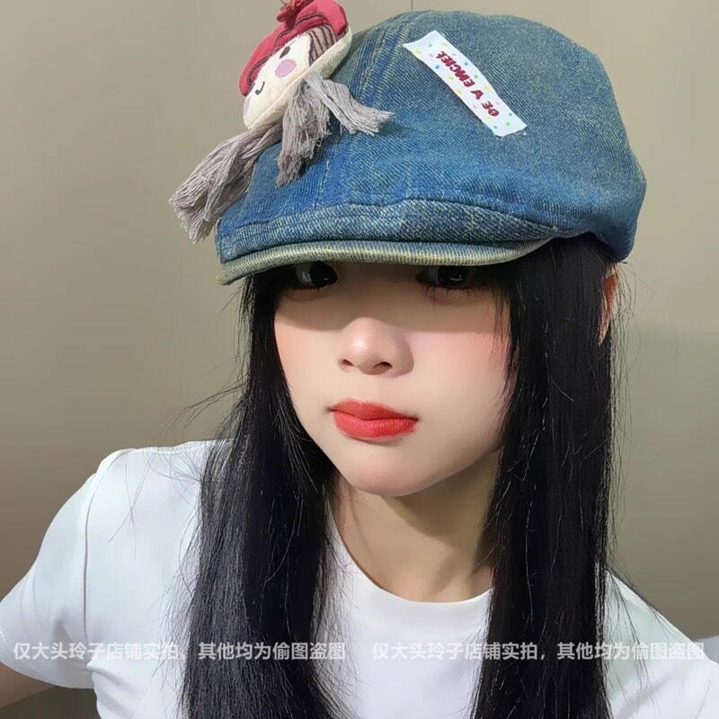 日系可爱立体小女孩牛仔前进帽