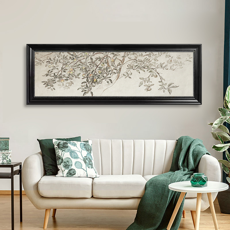 宋代美学客厅装饰画中古风苹果树挂画法式复古植物花卉卧室壁画图片