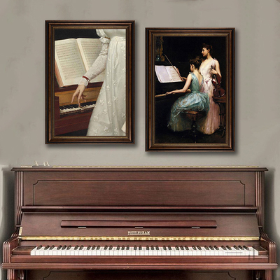 钢琴装饰画法式复古音乐艺