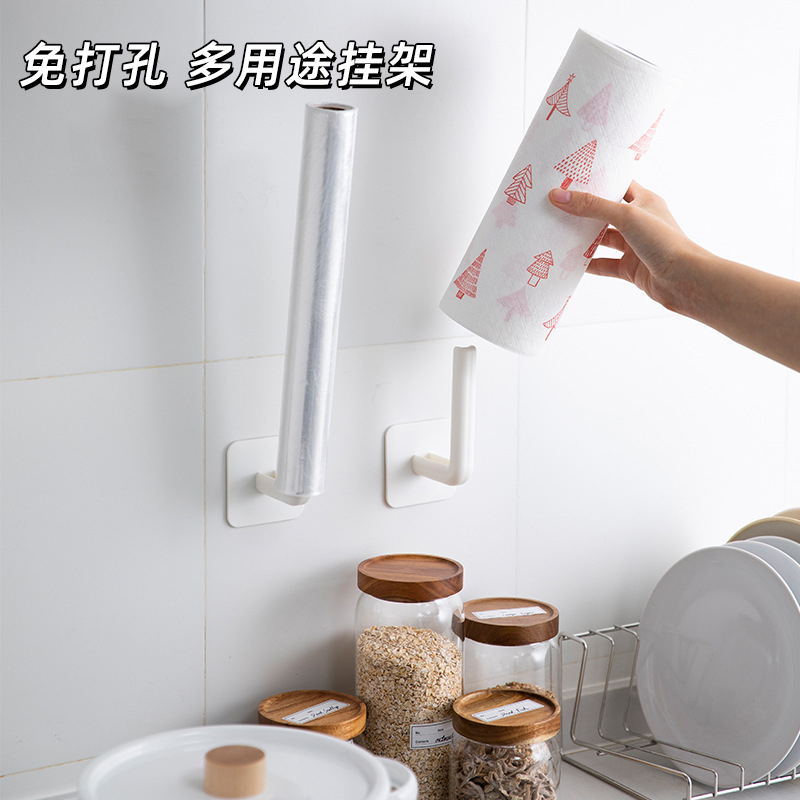 免打孔无痕强力粘胶L型挂钩多功能厨房锅盖衣架挂钩贴置物收纳架