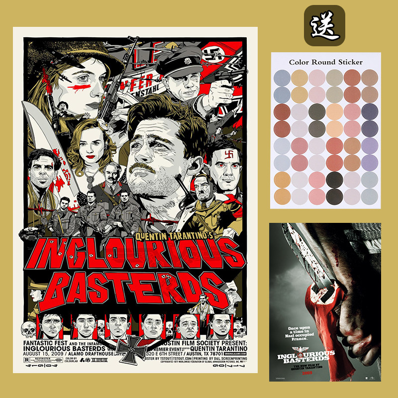 无耻混蛋电影海报昆汀导演周边复古背景墙贴宿舍装饰画卧室挂画