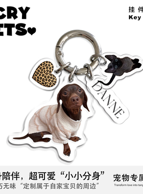 AcryPets宠物定制周边挂件亚克力钥匙扣定制狗狗猫猫Keychain礼物