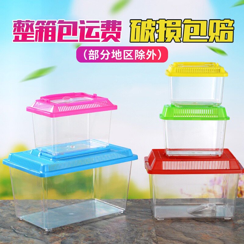 乌龟盒金鱼缸手提透明桌面微景观宠物盒耐用大小规格塑料盒子直销
