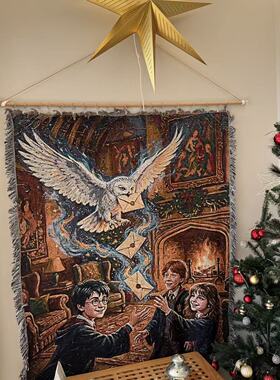 哈利波特电影 赫敏 罗恩 hedwig 猫头鹰 圣诞季 海德薇挂毯