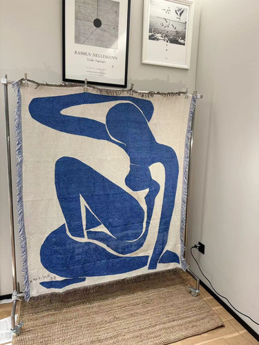 Blue Nude蓝色 Henri Matisse马蒂斯油画沙发毯复古艺术挂毯