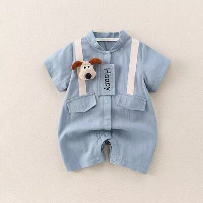 婴儿连体衣衣服夏季洋气新生儿婴幼儿休闲短袖哈衣薄款宝宝夏装