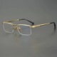 新款 24K金近视眼镜框商务防蓝光变色 超轻纯钛半框眼镜架高端男士