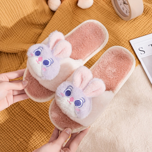 儿童棉拖鞋女女童2025新款秋冬室内毛毛居家鞋女孩宝宝卡通可爱拖