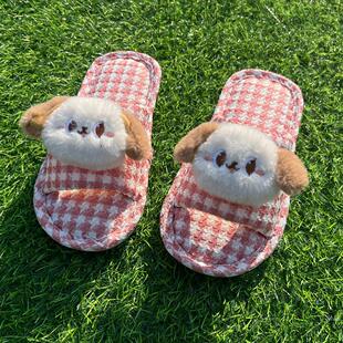 儿童拖鞋女童男童春秋季2025新款可爱萌家居防滑室内亲子宝宝布拖