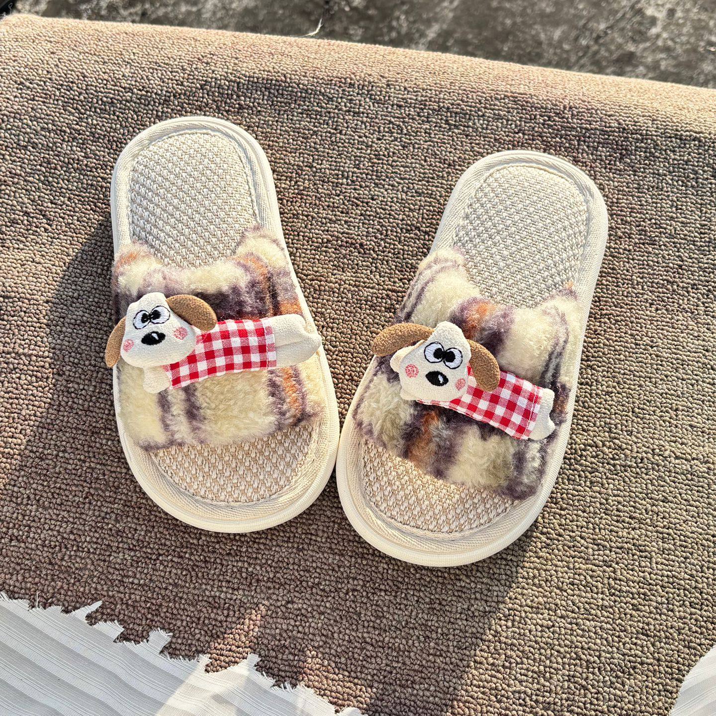 儿童亚麻拖鞋女童可爱春秋室内居家男童卡通香肠狗棉麻四季亲子拖,童鞋/婴儿鞋/亲子鞋,儿童亚麻拖鞋,淘宝优惠券,粉丝福利购,淘宝优惠卷