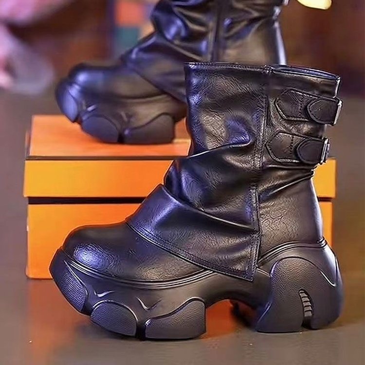 小个子堆堆短靴裤管靴子