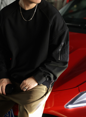 Secretbase 韩系 重工复杂款肩部双层 立体扩肩 高克重拉链卫衣