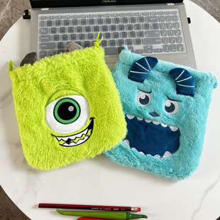怪兽大学卡通毛绒手机包苏利文收纳袋拍立得化妆包大容量束口袋