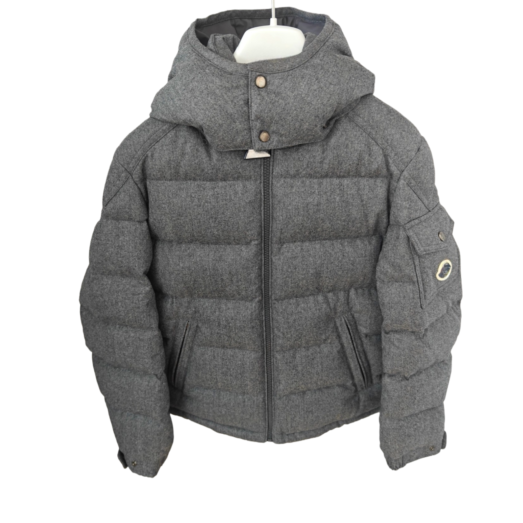 kiki 25秋季新款男女童梭织羊毛拼接连帽羽绒服百搭保暖外套上衣